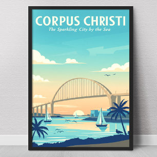 Vintage Corpus Christi Texas Poster