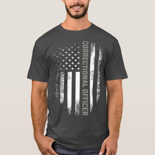 Vintage Correctional Officer With American Flag T_Shirt