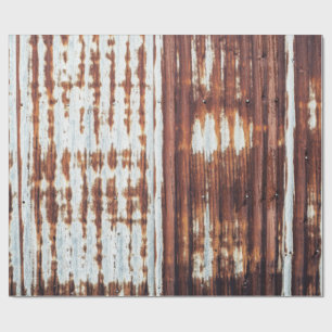 Vintage Corrugated Rusted Tin Wrapping Paper