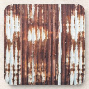 Vintage Corrugated Tin Rustic Corrugated Barn Tin Beverage Coaster
