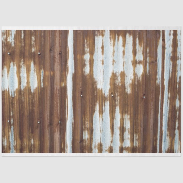 Vintage Corrugated Tin Tissue Paper (Front)