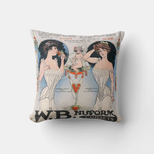 Vintage Corset Ad Pillow