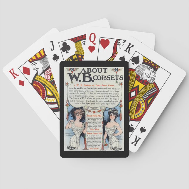 Vintage Corset Ad Playing Cards (Back)