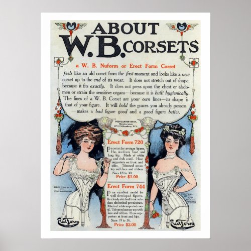 Vintage Corset Ad Print 4 Poster