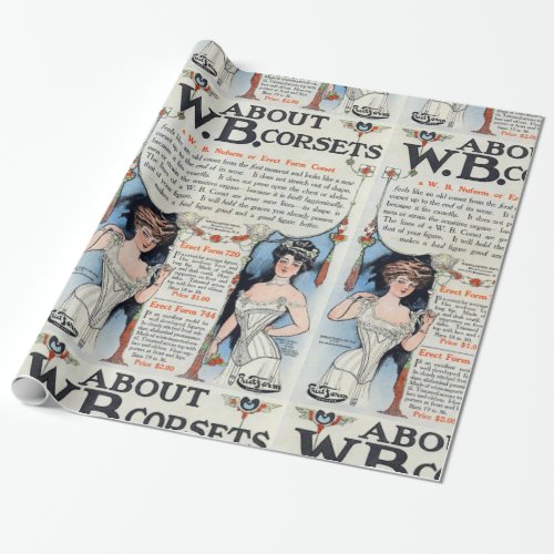 Vintage Corset Ad Wrapping Paper