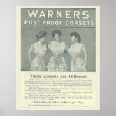 Vintage Corset Advertisement, Warners Merry Widow Poster