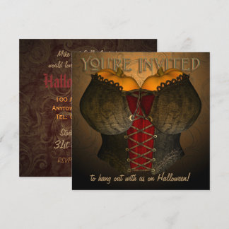 Vintage Corset Halloween Costume Party Invitation
