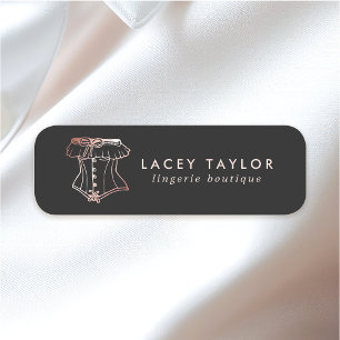 Vintage Corset Logo Lingerie Boutique Name Tag
