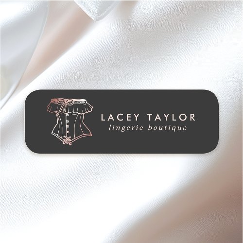 Custom Name Tags 4 Vintage Corset Logo Lingerie Boutique Name Tag