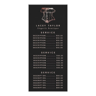 Vintage Corset Logo Lingerie Boutique Rack Card