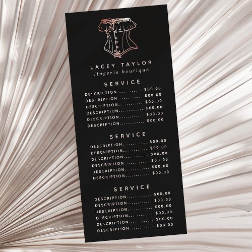 Vintage Corset Logo Lingerie Boutique Rack Card