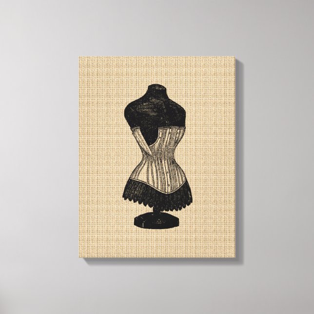 Vintage Corset on canvas Print (Front)