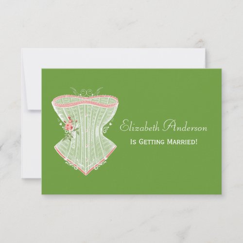 Vintage Corset Personal Lingerie Bridal Shower Custom Announcement