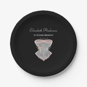 Vintage Corset Personal Lingerie Bridal Shower Paper Plates