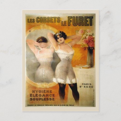 Vintage corsetsLes corets de Furet Postcard