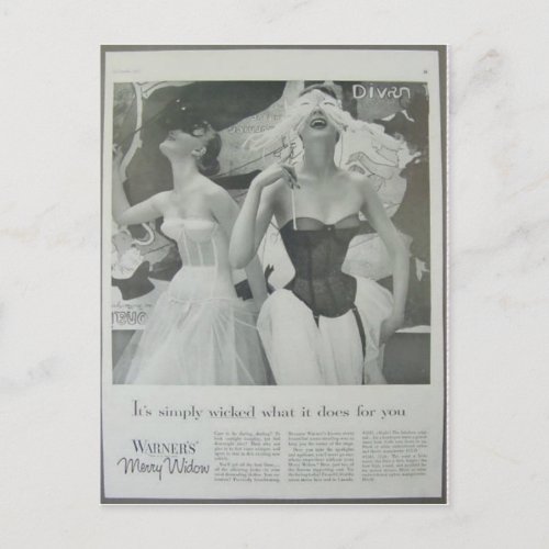 Vintage corsets Warfners Merry Widow Holiday Postcard