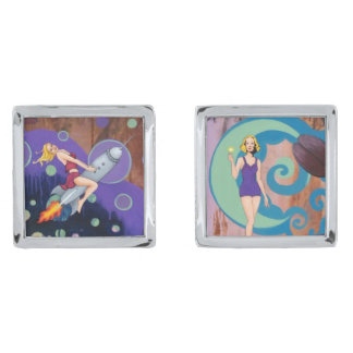 Vintage Cosmic Beauty Square Cufflinks