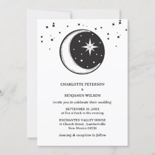 Vintage Cosmic Starry Night Celestial Wedding Invitation