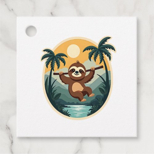 Vintage Costa Rica Sloth Tropical Travel Shirt 2 Favor Tags