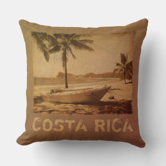 Vintage Costa Rica Throw Pillow