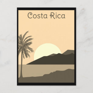 Vintage Costa Rica Tropical Beach Retro Travel Postcard