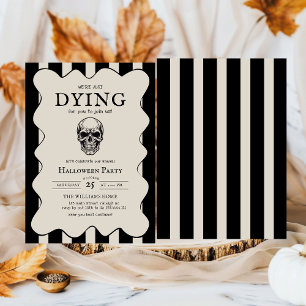 Vintage Costumes Cocktails Skull  Halloween Party Invitation