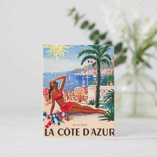 Vintage Cote D'Azur Beach Girl (Standing Front)
