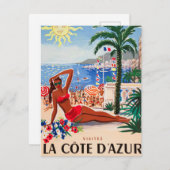 Vintage Cote D'Azur Beach Girl (Front/Back)