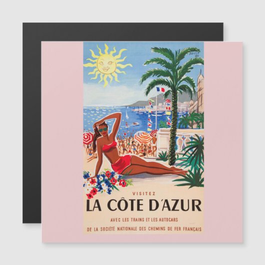 Vintage Cote D'Azur Beach Girl (Front/Back)