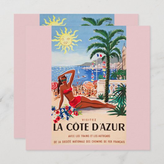 Vintage Cote D'Azur Beach Girl (Front/Back)