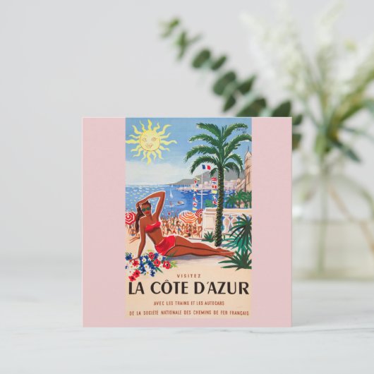 Vintage Cote D'Azur Beach Girl (Standing Front)