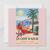Vintage Cote D'Azur Beach Girl (Front)