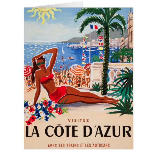 Vintage Cote DAzur Beach Girl