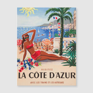 Vintage Cote D'Azur Beach Girl