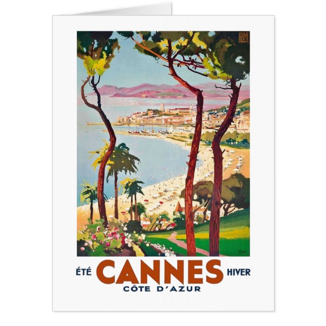 Vintage Cote D'Azur Cannes Card (Front)