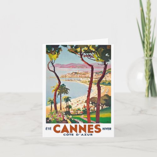 Vintage Cote DAzur Cannes Card