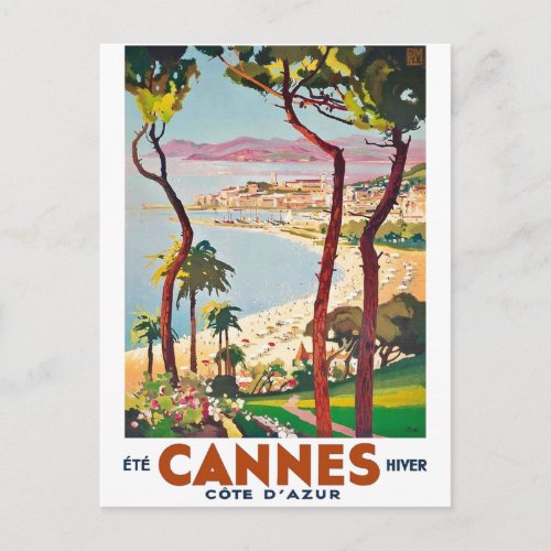 Vintage Cote DAzur Cannes Postcard