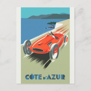Vintage Cote D'Azur France Travel Postcard