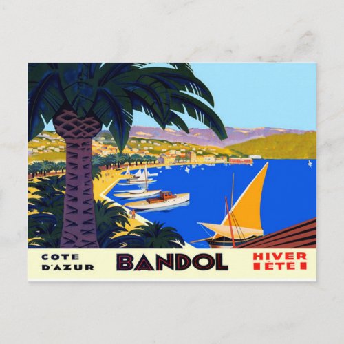 Vintage Cote DAzur French Beach Travel Postcard