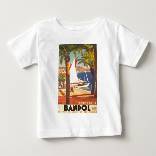 Vintage Cote DAzur French Travel Baby T_Shirt