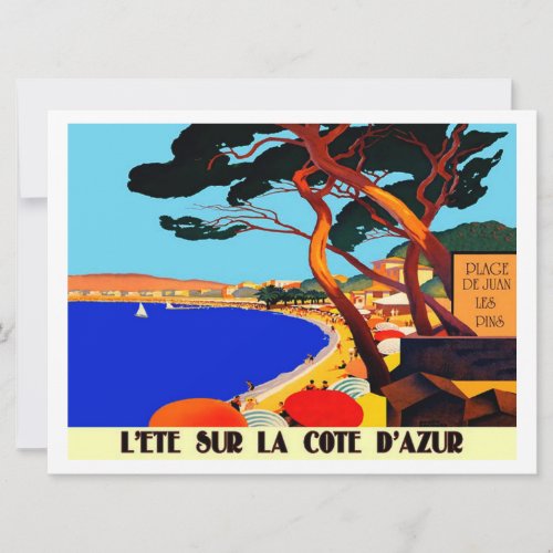 Vintage Cote DAzur French Travel Card