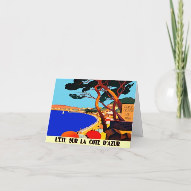 Vintage Cote D'Azur French Travel Card (Front)