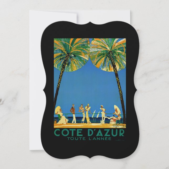 Vintage Cote D'Azur French Travel Card (Front)