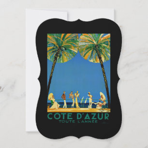 Vintage Cote D'Azur French Travel Card