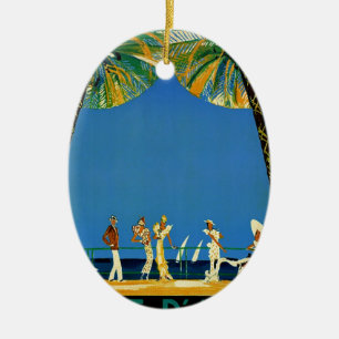Vintage Cote D'Azur French Travel Ceramic Ornament