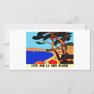 Vintage Cote D'Azur French Travel Holiday Card