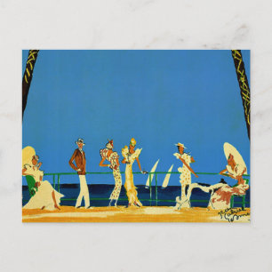 Vintage Cote D'Azur French Travel Holiday Postcard
