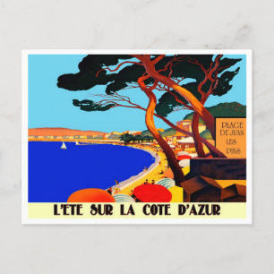Vintage Cote D'Azur French Travel Holiday Postcard
