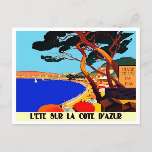 Vintage Cote DAzur French Travel Holiday Postcard