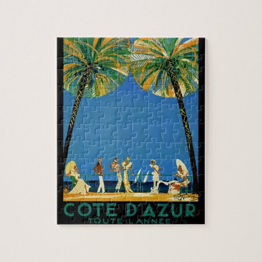 Vintage Cote D'Azur French Travel Jigsaw Puzzle